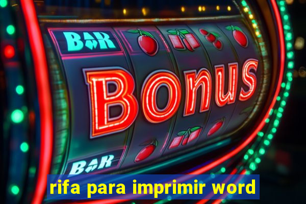 rifa para imprimir word